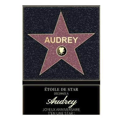 Affiche etoile de star personnalisée pour une Audrey