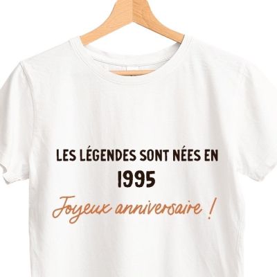 T-shirt blanc femme message générique année 1995