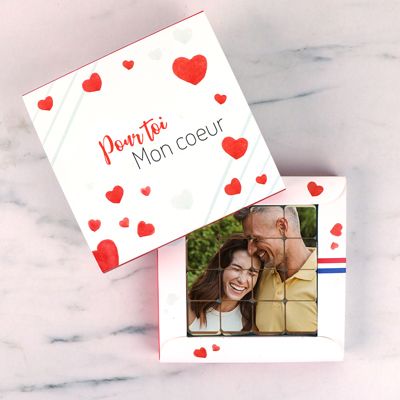 Coffret de chocolats personnalisés photo - Amour