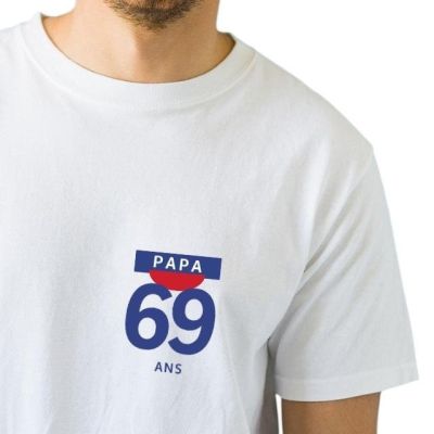 T-shirt blanc homme pastis papa 69 ans