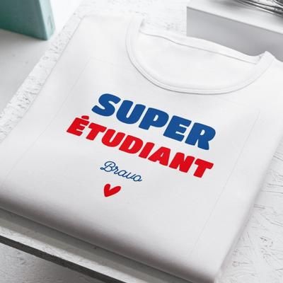 Tee shirt personnalisé homme - Super Étudiant