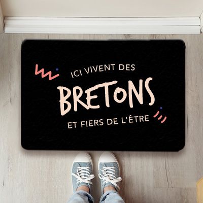 Paillasson personnalisé - Ici vivent des Bretons