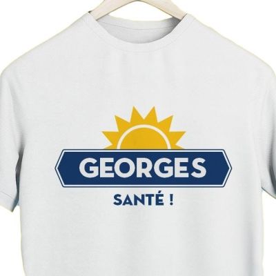 T-shirt blanc homme personnalisé pour un Georges