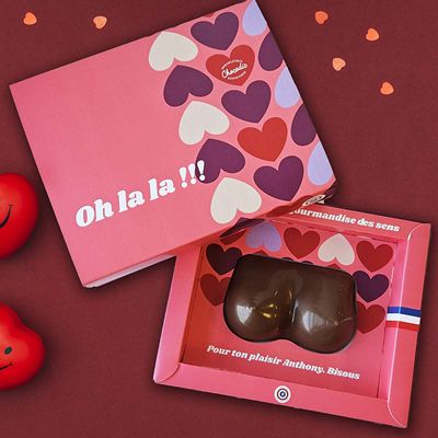 Seins en chocolat avec message personnalisable - Erotique