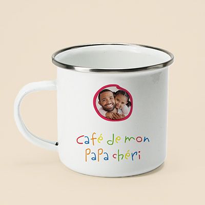 Mug émaillé personnalisé - Mots d'enfants