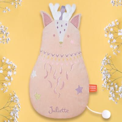 Peluche Musicale Brodée Personnalisable - Daim corail