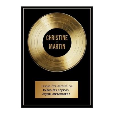 Affiche disque d’or personnalisé pour une Christine