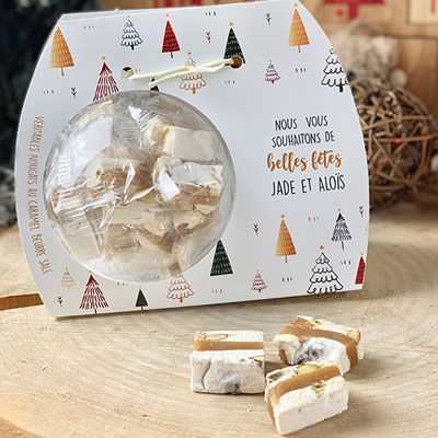 Ballotin de nougat au caramel beurre salé Personnalisable - Noël 