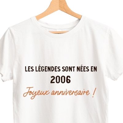 T-shirt blanc femme message générique année 2006