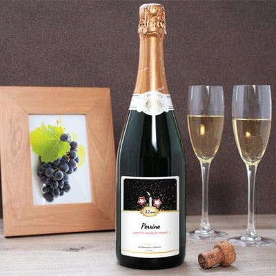 Bouteille de champagne personnalisée anniversaire - Bougie