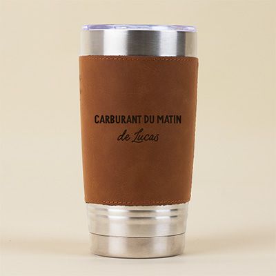 Gourde en cuir personnalisée - Message générique