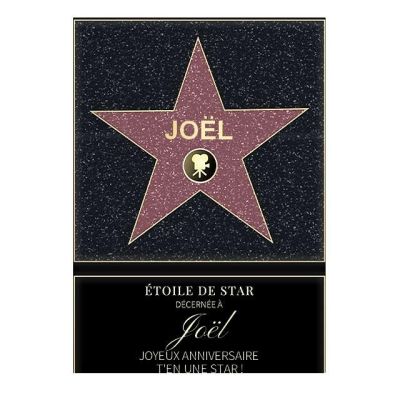Affiche etoile de star personnalisée pour un Joël