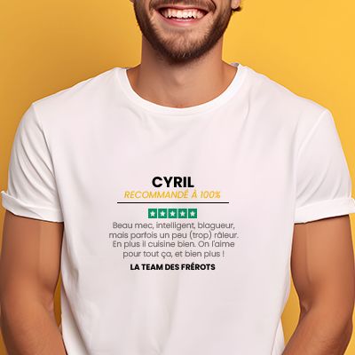 Tee shirt personnalisé homme - Avis client