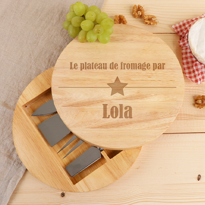 Set à fromage personnalisé en bois - Prénom