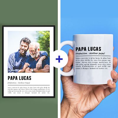 Coffret Définition Papa - Affiche et mug personnalisés