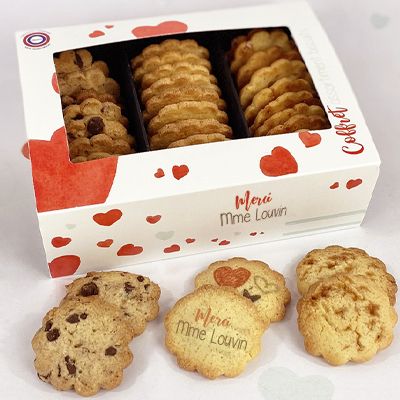 Coffret biscuits Personnalisable aux 3 saveurs - Amour