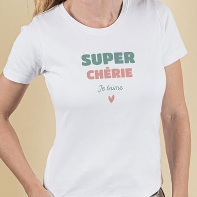 Tee shirt personnalisé femme - Super Chérie