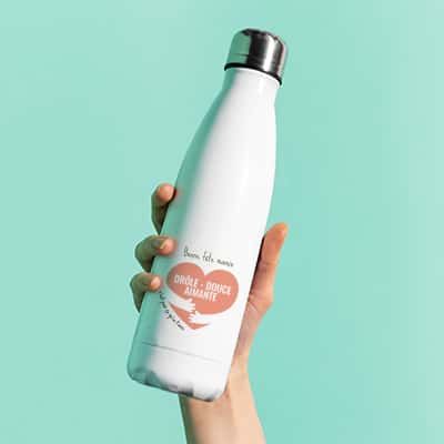 Bouteille isotherme en inox personnalisée - C'est pour ça qu'on t'aime
