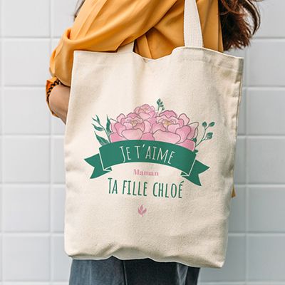 Tote bag personnalisable - Collection Maman Fleurie