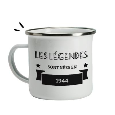 mug émaillé légendes homme né en 1944