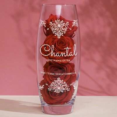 Vase personnalisé ovale - Fleurs