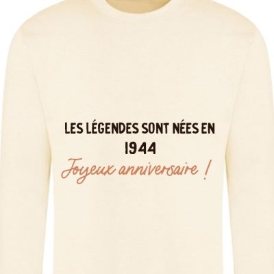 sweat message générique homme né en 1944