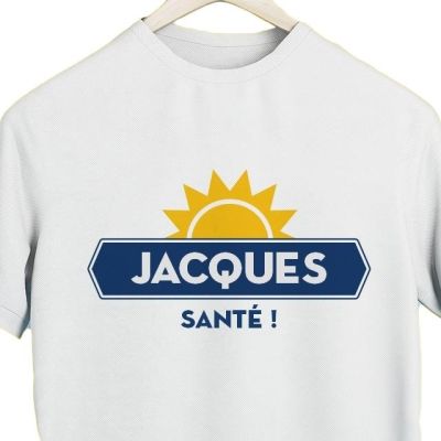 T-shirt blanc homme personnalisé pour un Jacques
