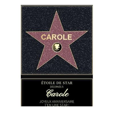 Affiche etoile de star personnalisée pour une Carole
