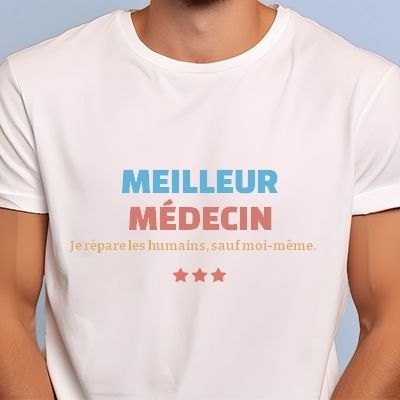 Tee shirt personnalisé homme - Meilleur Médecin