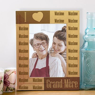 Cadre gravé I Love Grand-Mère