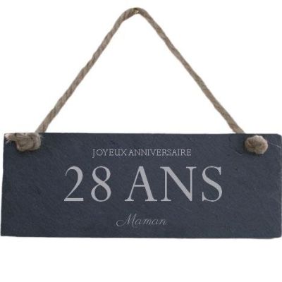 Plaque de porte en ardoise famille maman 28 ans