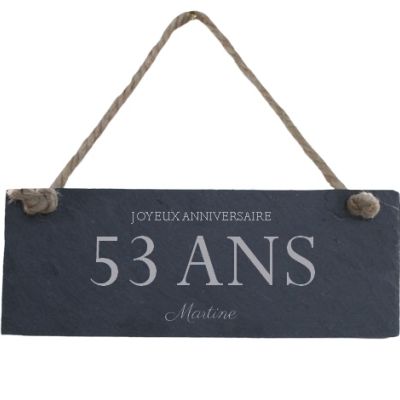 Plaque de porte en ardoise femme 53 ans
