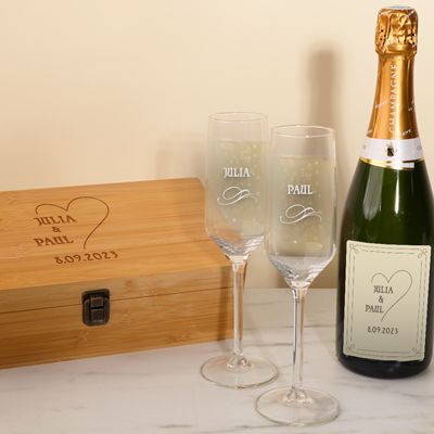 Coffret gourmand personnalisé - Champagne et chocolats