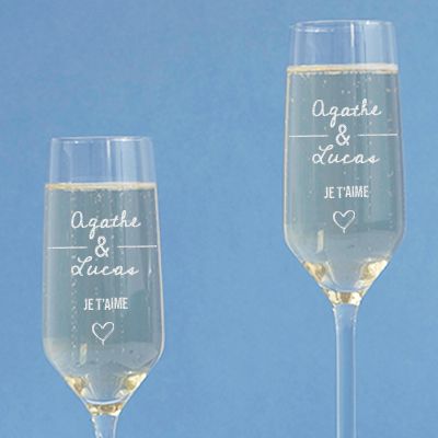 Bouteille de champagne gravée pour mariage, cadeau