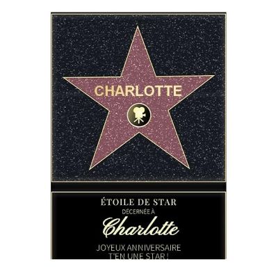 Affiche etoile de star personnalisée pour une Charlotte