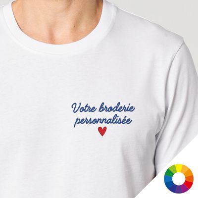 T-shirt homme personnalisé brodé - Coeur