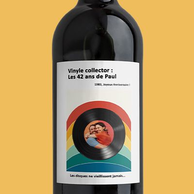 Bouteille de vin personnalisée - Retro Vibes