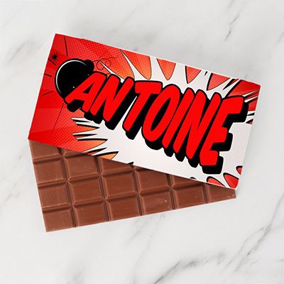 Tablette de chocolat BD personnalisée