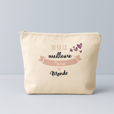 Trousse en coton personnalisée - Tu es la meilleure