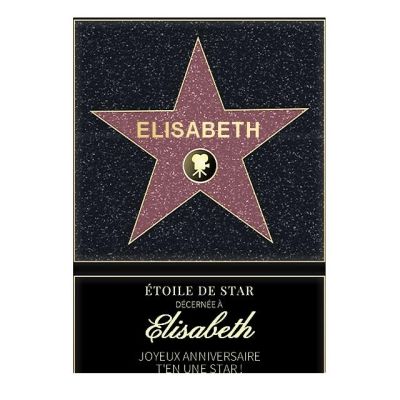 Affiche etoile de star personnalisée pour une Elisabeth