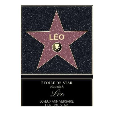 Affiche etoile de star personnalisée pour un Léo