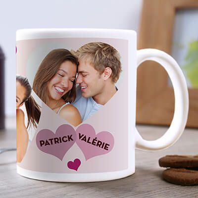 Mug personnalisé photo - Coeurs