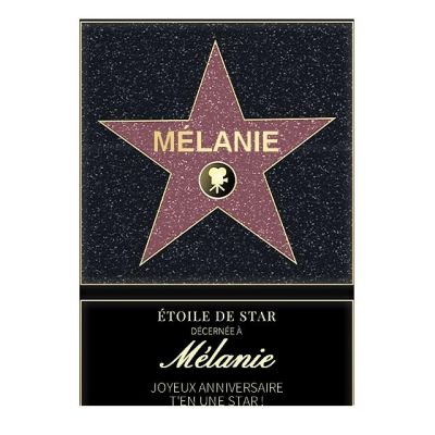 Affiche etoile de star personnalisée pour une Mélanie