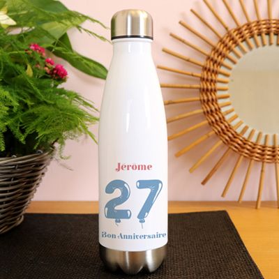 Gourde isotherme en inox personnalisable - Collection ballons d'anniversaire
