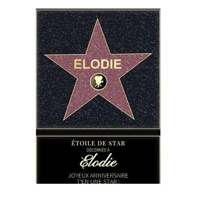 Affiche etoile de star personnalisée pour une Elodie