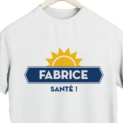 T-shirt blanc homme personnalisé pour un Fabrice