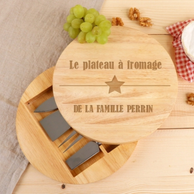 Set à fromage personnalisé en bois - Prénom