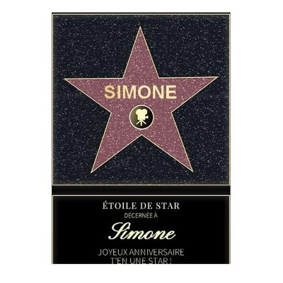 Affiche etoile de star personnalisée pour une Simone