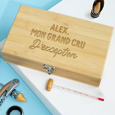 Coffret sommelier personnalisé - 5 accessoires - Texte