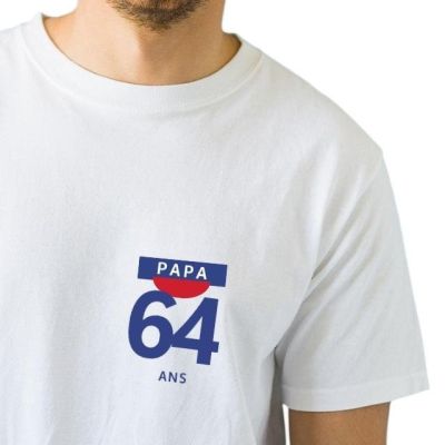 T-shirt blanc homme pastis papa 64 ans